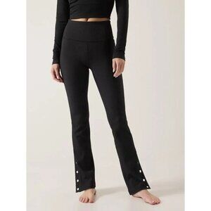 NWT Athleta Elation Rib Snap Flare Leg Pants XS Long Length